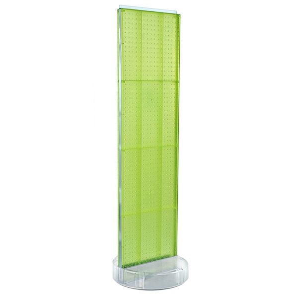 2 Sided- Green Pegboard Floor Display On A Revolving Round Studio Base
